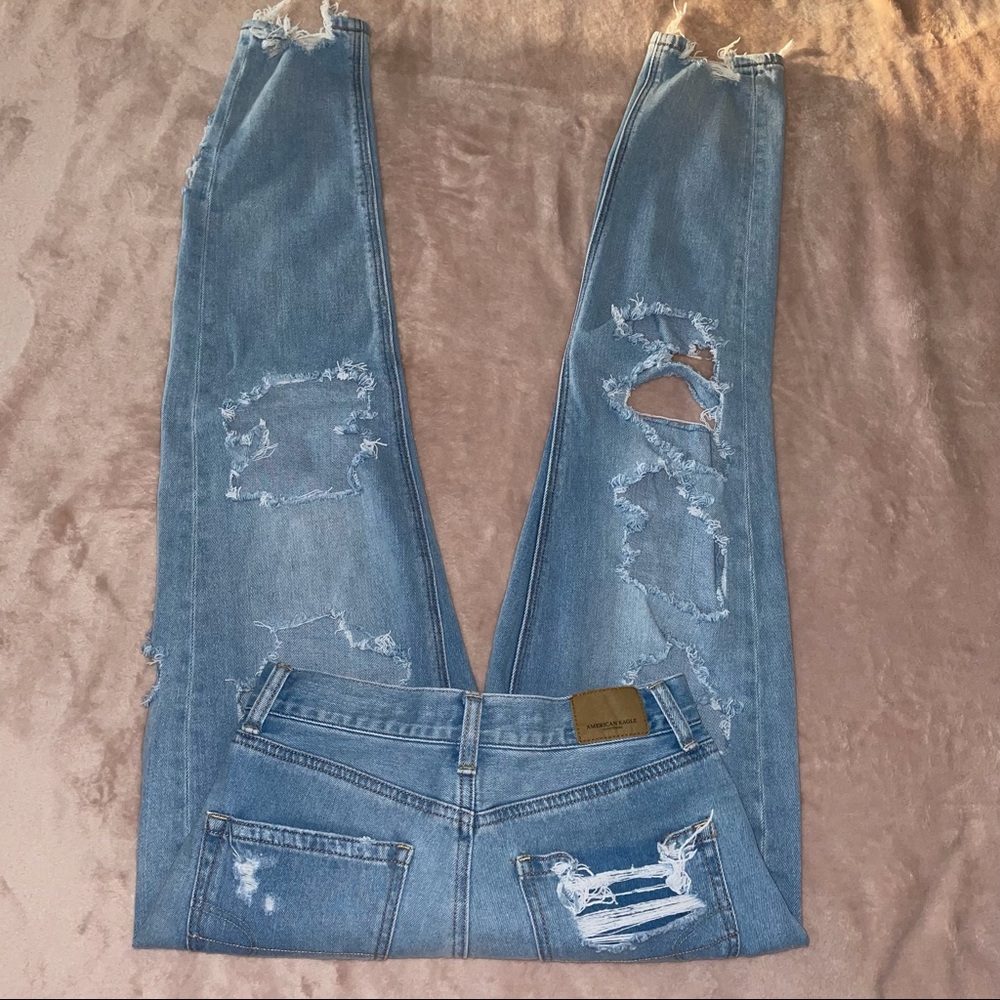 Distressed  American Eagle jeans size 0 - Picture 3 of 11